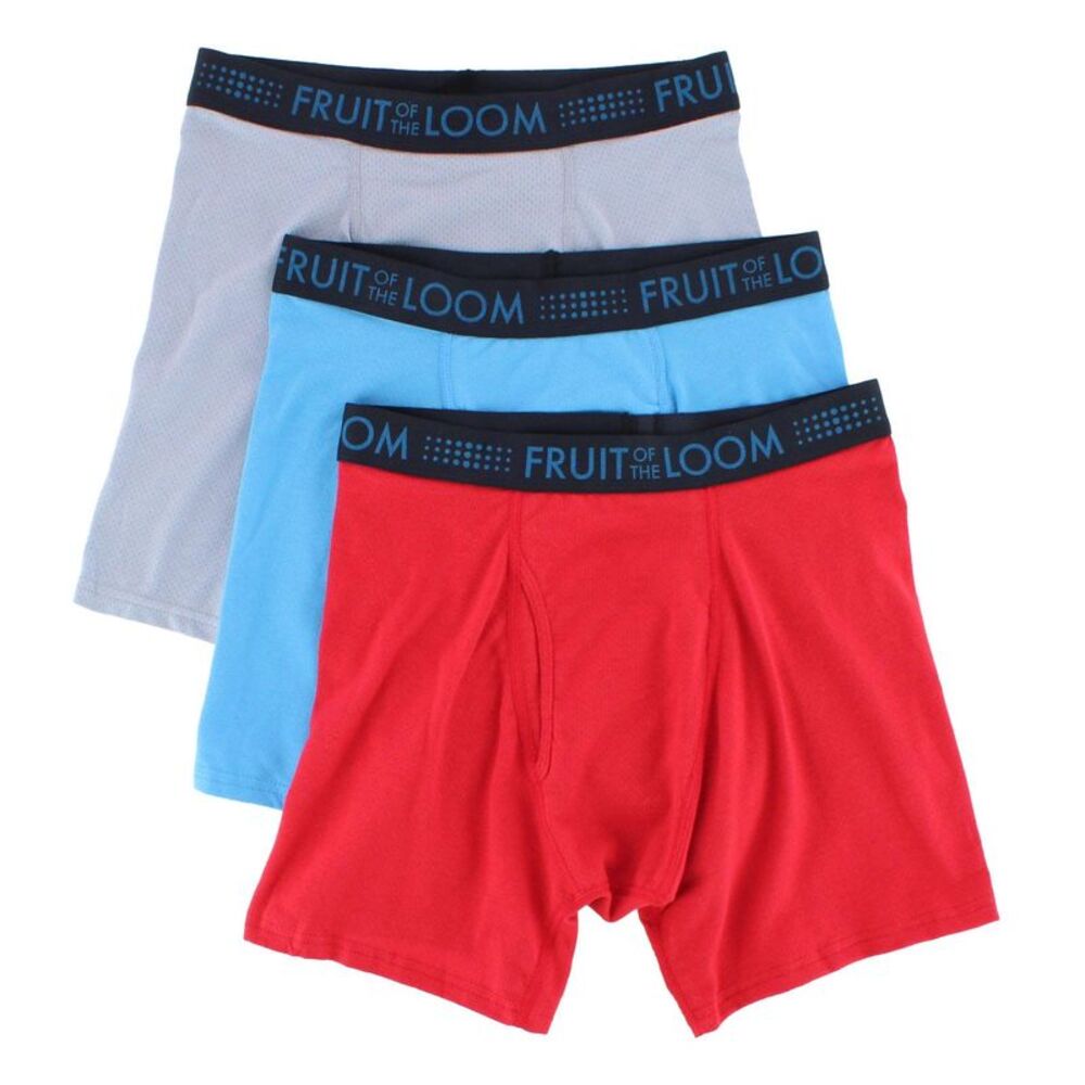 Fruit of the Loom Men's Breathable Cotton Stretch Mesh Assorted Boxer Brief (3